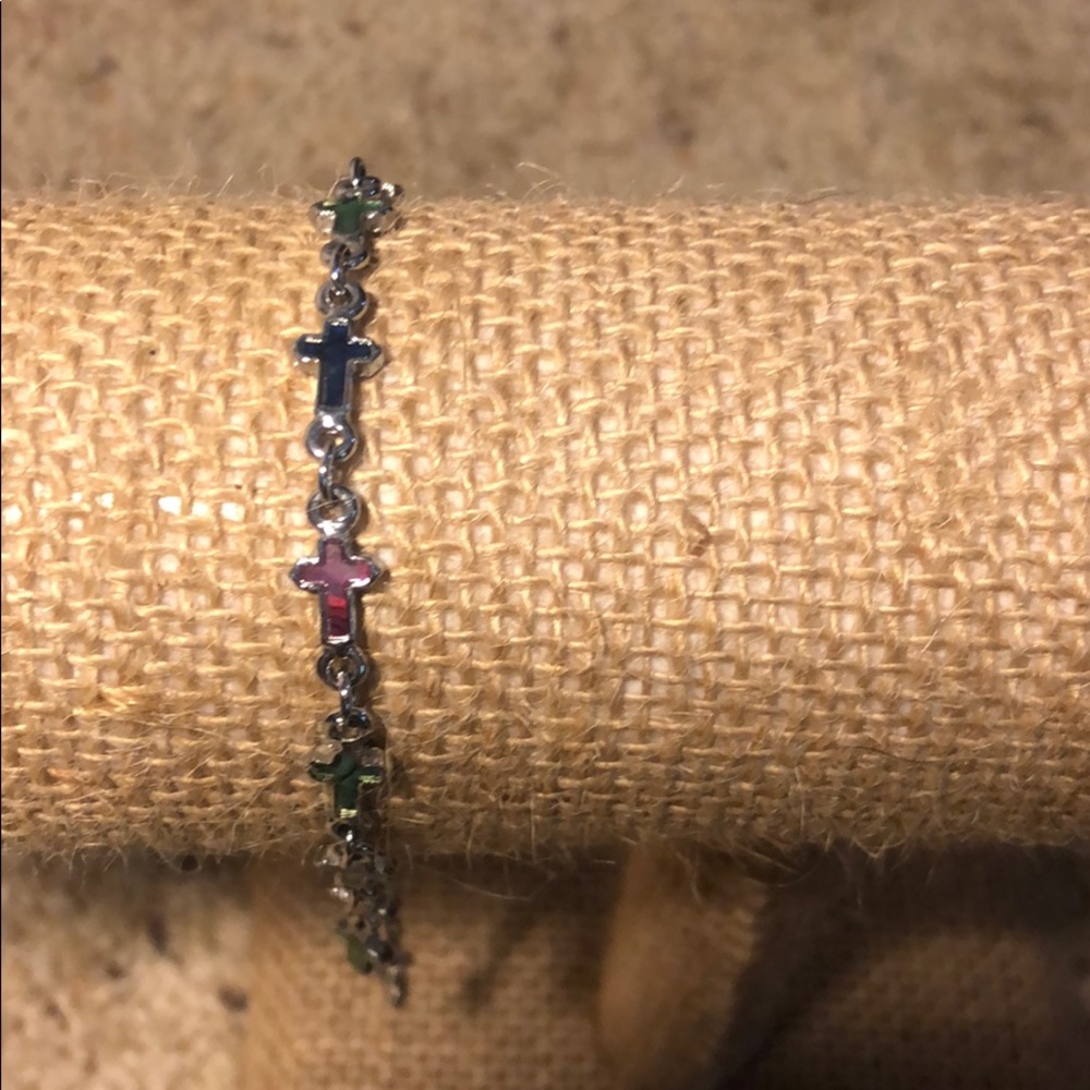 Silver cross bracelet